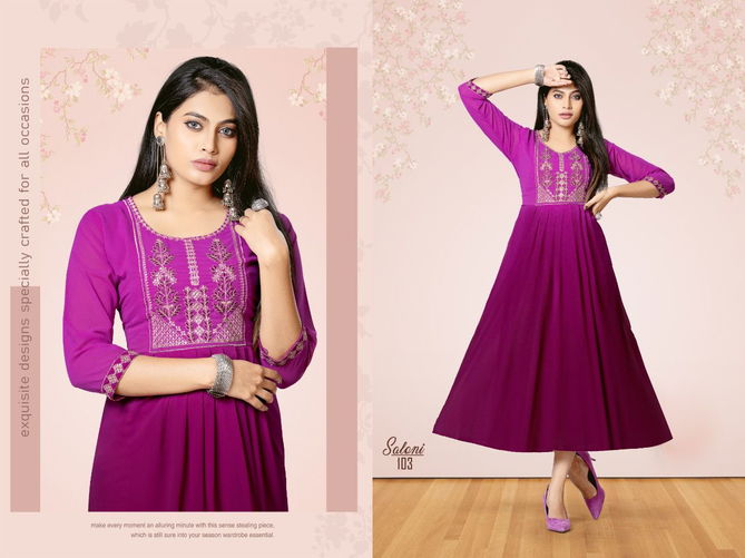 Saloni 3 Latest Designer Ethnic Wear Georgette Long Anarkali Kurti Collection